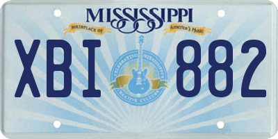 MS license plate XBI882