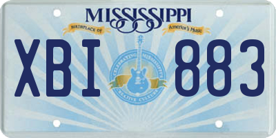 MS license plate XBI883