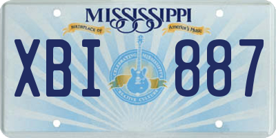 MS license plate XBI887