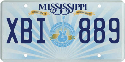 MS license plate XBI889