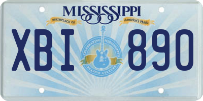 MS license plate XBI890
