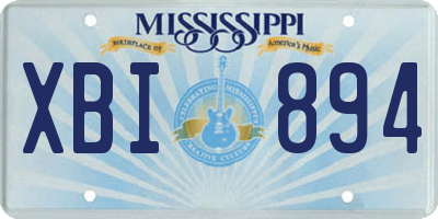 MS license plate XBI894