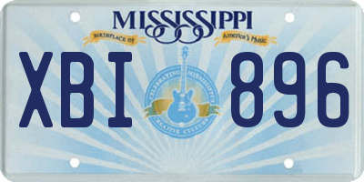 MS license plate XBI896