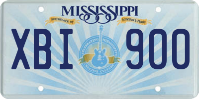 MS license plate XBI900