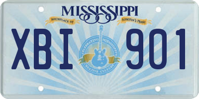 MS license plate XBI901