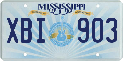 MS license plate XBI903