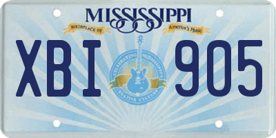 MS license plate XBI905