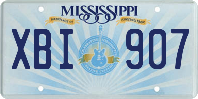 MS license plate XBI907