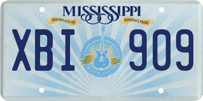MS license plate XBI909