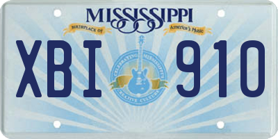 MS license plate XBI910