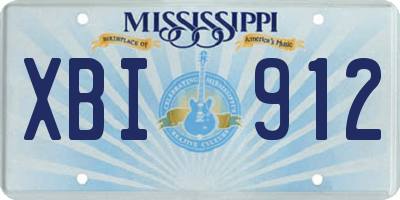 MS license plate XBI912