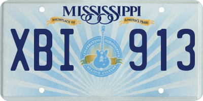 MS license plate XBI913