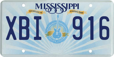 MS license plate XBI916