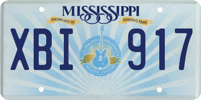 MS license plate XBI917