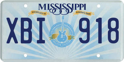 MS license plate XBI918