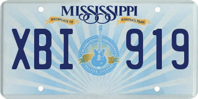 MS license plate XBI919