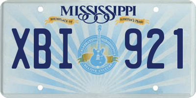 MS license plate XBI921