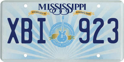 MS license plate XBI923