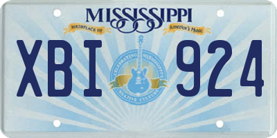 MS license plate XBI924