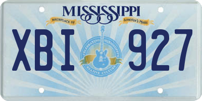 MS license plate XBI927