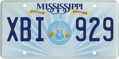 MS license plate XBI929