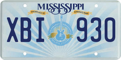 MS license plate XBI930