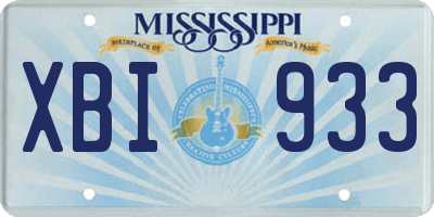 MS license plate XBI933