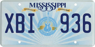 MS license plate XBI936