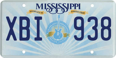 MS license plate XBI938