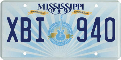 MS license plate XBI940