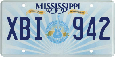 MS license plate XBI942