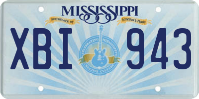 MS license plate XBI943