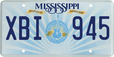 MS license plate XBI945