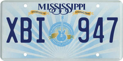 MS license plate XBI947