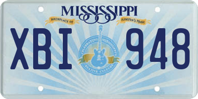 MS license plate XBI948