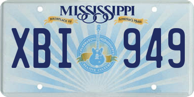 MS license plate XBI949