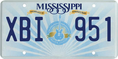 MS license plate XBI951