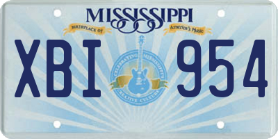 MS license plate XBI954