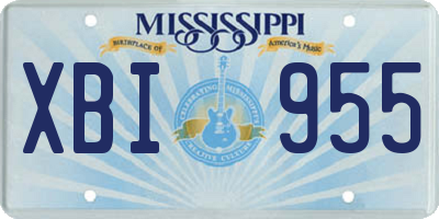 MS license plate XBI955