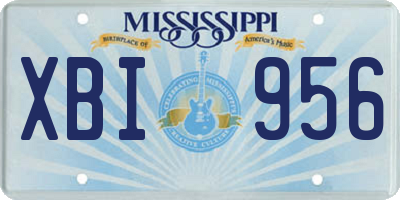 MS license plate XBI956