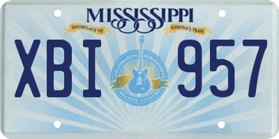 MS license plate XBI957