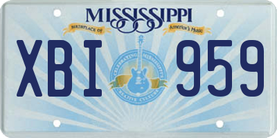 MS license plate XBI959