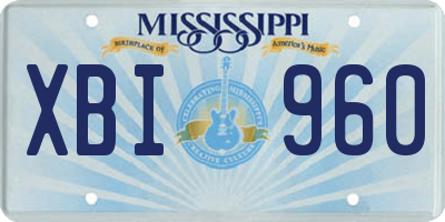 MS license plate XBI960