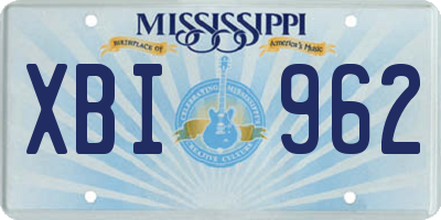 MS license plate XBI962