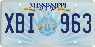 MS license plate XBI963