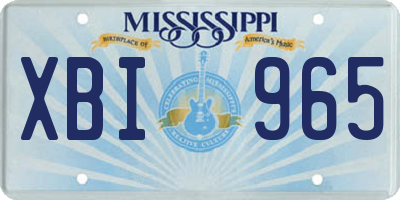 MS license plate XBI965