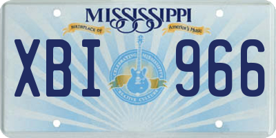 MS license plate XBI966