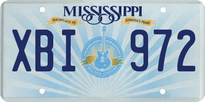 MS license plate XBI972