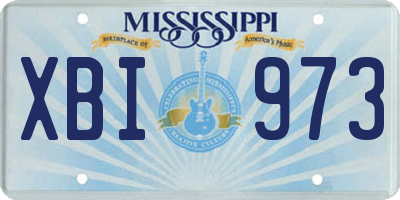 MS license plate XBI973