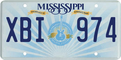 MS license plate XBI974